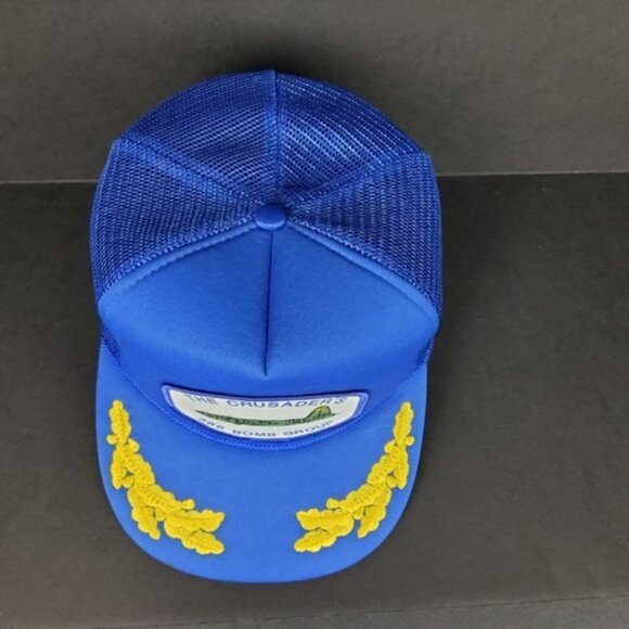 Vintage Mohr's The Crusader's 386 Bomb Group Military Blue Snapback Hat Meshback - Picture 5 of 7